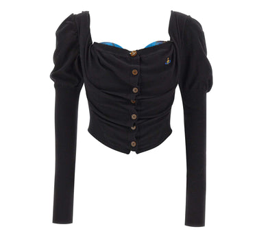 VIVIENNE WESTWOOD Cardigan "Bea Corset" BLACK Donna 