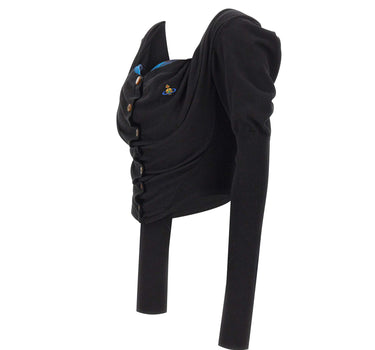 VIVIENNE WESTWOOD Cardigan "Bea Corset" BLACK Donna 