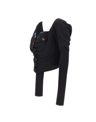 VIVIENNE WESTWOOD Cardigan "Bea Corset" BLACK Donna 