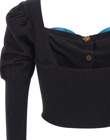 VIVIENNE WESTWOOD Cardigan "Bea Corset" BLACK Donna 