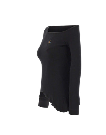 VIVIENNE WESTWOOD Maglia "Orgy Shoulder" BLACK Donna 