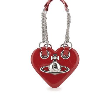 VIVIENNE WESTWOOD Borsa a spalla "Juliet Heart Chain" RED Donna 