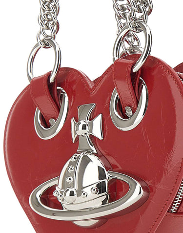 VIVIENNE WESTWOOD Borsa a spalla "Juliet Heart Chain" RED Donna 