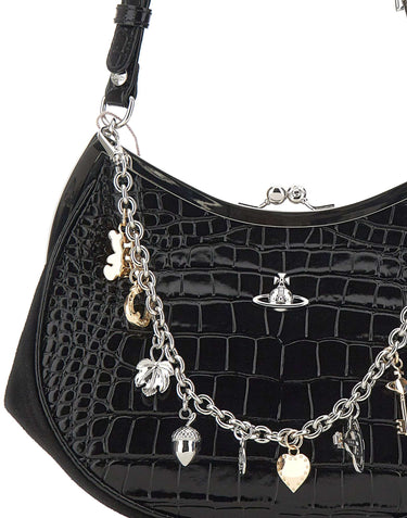 VIVIENNE WESTWOOD Borsa a spalla "Charm Frame" BLACK Donna 