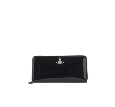 VIVIENNE WESTWOOD Portafogli lungo con zip BLACK Donna 