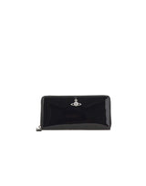 VIVIENNE WESTWOOD Portafogli lungo con zip BLACK Donna 