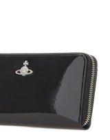 VIVIENNE WESTWOOD Portafogli lungo con zip BLACK Donna 