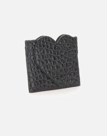 VIVIENNE WESTWOOD Portacarte "Heart" BLACK Donna 