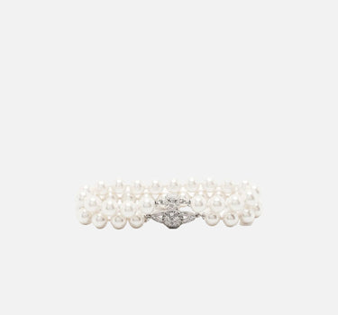 VIVIENNE WESTWOOD "Graziella Pearl Bracelet" WHITE Donna 