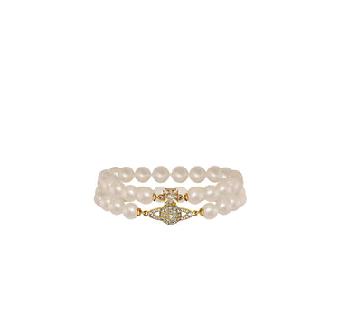 VIVIENNE WESTWOOD "Graziella Pearl Bracelet" WHITE Donna 