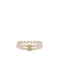 VIVIENNE WESTWOOD "Graziella Pearl Bracelet" WHITE Donna 
