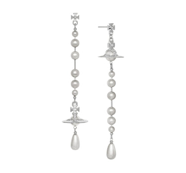 VIVIENNE WESTWOOD "Broken Pearl Earrings" SILVER Donna 