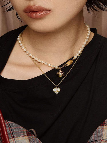 VIVIENNE WESTWOOD Collana "Simonetta Pearl" WHITE Donna 