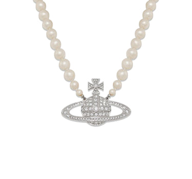 VIVIENNE WESTWOOD "Man. Bas Relief Pearl Necklace" WHITE Donna 