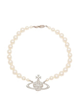 VIVIENNE WESTWOOD "Mini Bas Relief Pearl Choker" WHITE Donna 