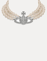 VIVIENNE WESTWOOD "Three Row Pearl Bas Relief Choker" WHITE Donna 