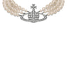 VIVIENNE WESTWOOD "Three Row Pearl Bas Relief Choker" WHITE Donna 
