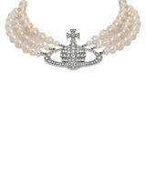 VIVIENNE WESTWOOD "Three Row Pearl Bas Relief Choker" WHITE Donna 