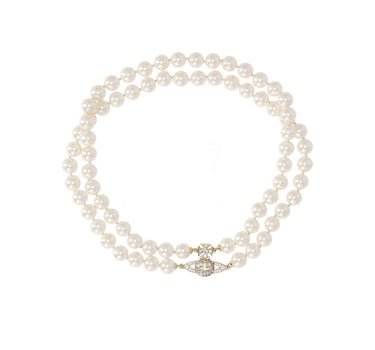 VIVIENNE WESTWOOD "Graziella Pearl Chocker" WHITE Donna 