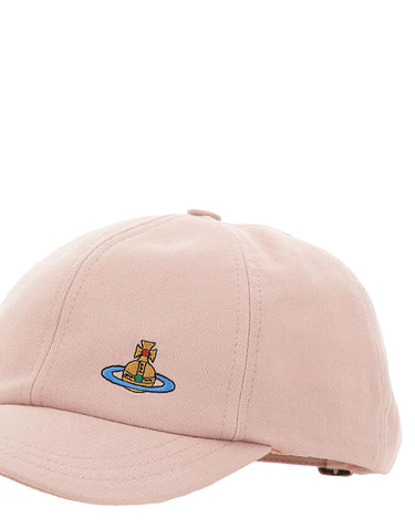 VIVIENNE WESTWOOD Cappello baseball in cotone Pink Donna 