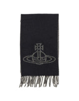 VIVIENNE WESTWOOD Sciarpa double-face in lana BLACK Donna 