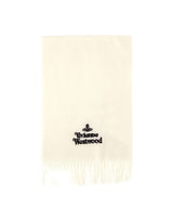 VIVIENNE WESTWOOD Sciarpa in lana con ricamo WHITE Donna 