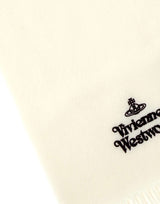 VIVIENNE WESTWOOD Sciarpa in lana con ricamo WHITE Donna 