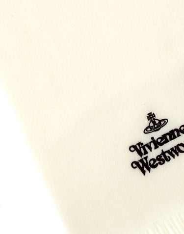 VIVIENNE WESTWOOD Sciarpa in lana con ricamo WHITE Donna 