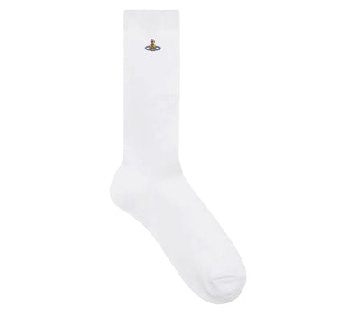 VIVIENNE WESTWOOD "Ribbed Crew Sock" WHITE Donna 