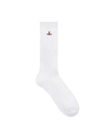 VIVIENNE WESTWOOD "Ribbed Crew Sock" WHITE Donna 