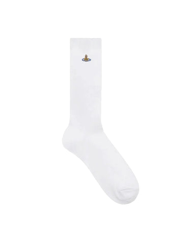 VIVIENNE WESTWOOD "Ribbed Crew Sock" WHITE Donna 