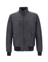 VOLFAGLI Giacca in pelle "12 Bomber Reversibile Fibula" BLUE Uomo 