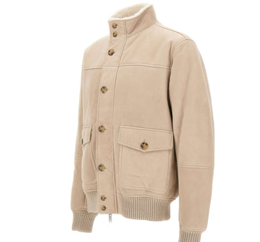 VOLFAGLI Giacca in pelle "Trevi" BEIGE Uomo 