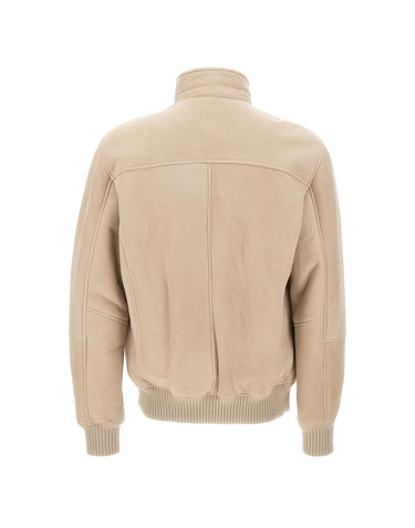 VOLFAGLI Giacca in pelle "Trevi" BEIGE Uomo 