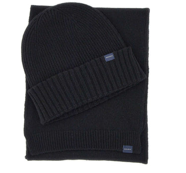 WOOLRICH Set regalo berretto e sciarpa in misto lana BLACK Uomo 