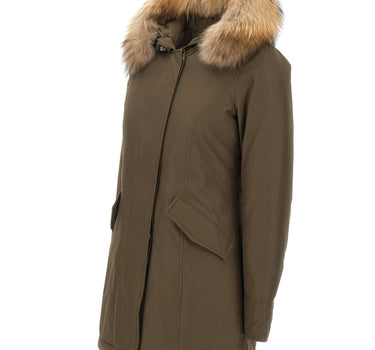 WOOLRICH Parka "Arctic Raccoon" GREEN Donna 