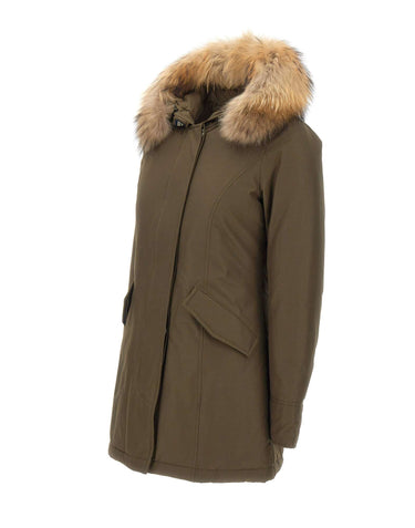 WOOLRICH Parka "Arctic Raccoon" GREEN Donna 