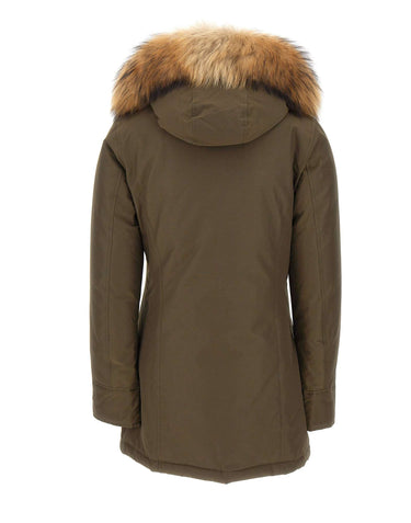 WOOLRICH Parka "Arctic Raccoon" GREEN Donna 