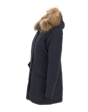 WOOLRICH Parka "Luxury Arctic Raccoon" BLUE Donna 