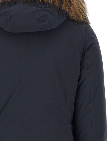 WOOLRICH Parka "Luxury Arctic Raccoon" BLUE Donna 