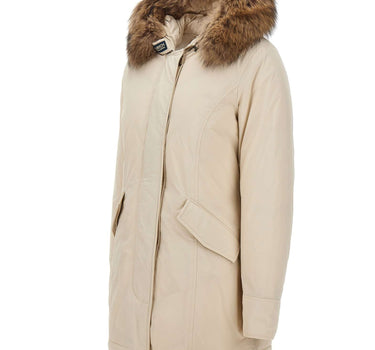 WOOLRICH Parka "Luxury Arctic Raccoon" WHITE Donna 
