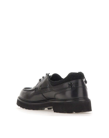 WOOLRICH Stringate in pelle BLACK Uomo 