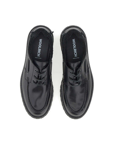 WOOLRICH Stringate in pelle BLACK Uomo 