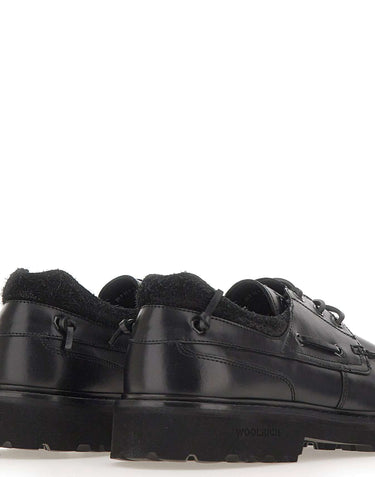 WOOLRICH Stringate in pelle BLACK Uomo 
