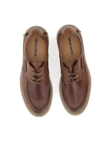 WOOLRICH Stringate in pelle BROWN Uomo 