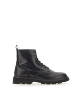 WOOLRICH Stivali stringati in pelle BLACK Uomo 