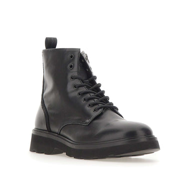 WOOLRICH Stivali stringati in pelle BLACK Uomo 
