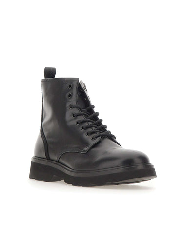WOOLRICH Stivali stringati in pelle BLACK Uomo 