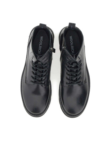 WOOLRICH Stivali stringati in pelle BLACK Uomo 