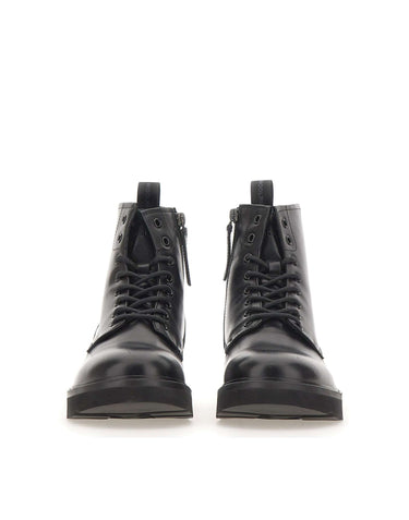 WOOLRICH Stivali stringati in pelle BLACK Uomo 